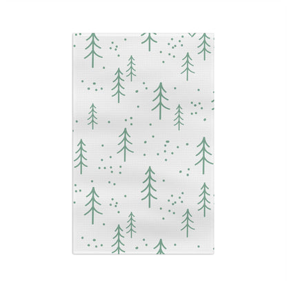 Evergreen Sprig Microfiber Tea Towel – Minimal Holiday Forest Kitchen Towel