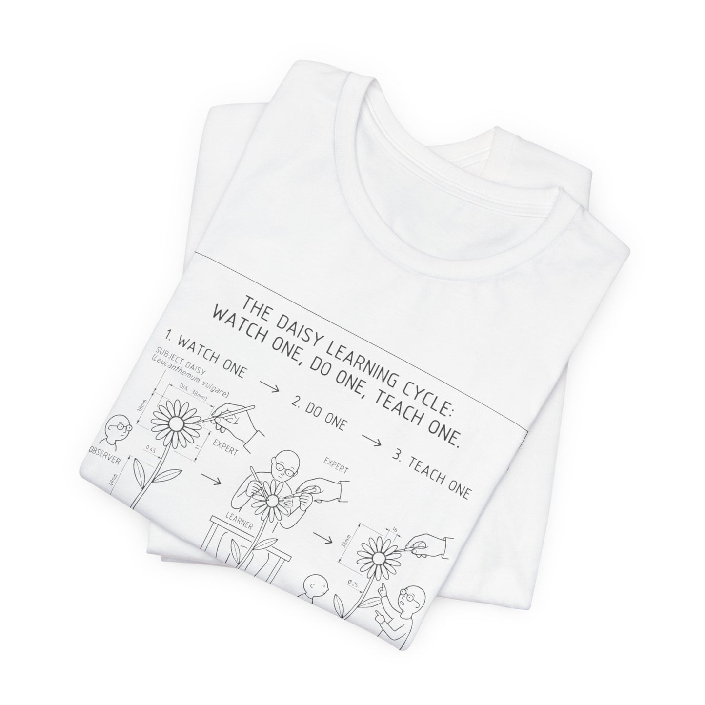 Learning Cycle T-Shirt — Botanical Graphic Tee with Comic Text