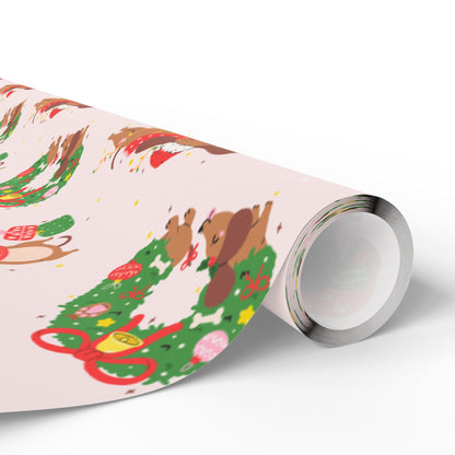 Christmas Sleigh Dogs Wrapping Paper