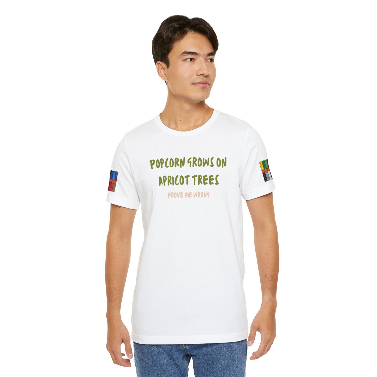 Popcorn Grows on Apricot Trees — Funny Sarcastic Typography Tee