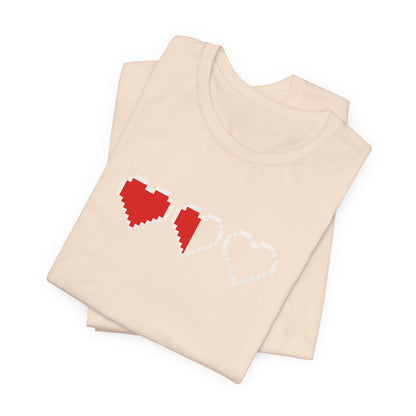 Pixel Heart Tee — Low Battery Love T‑Shirt
