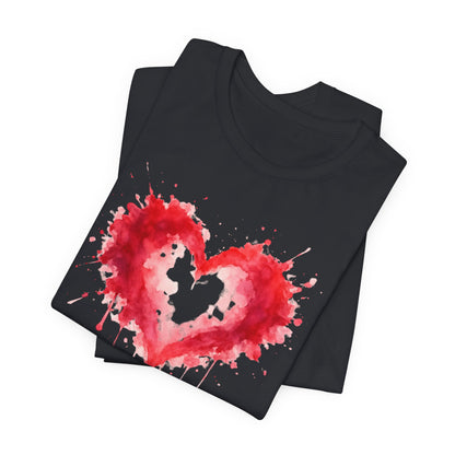 Watercolor Heart T-Shirt — Dripping Red Heart Tee