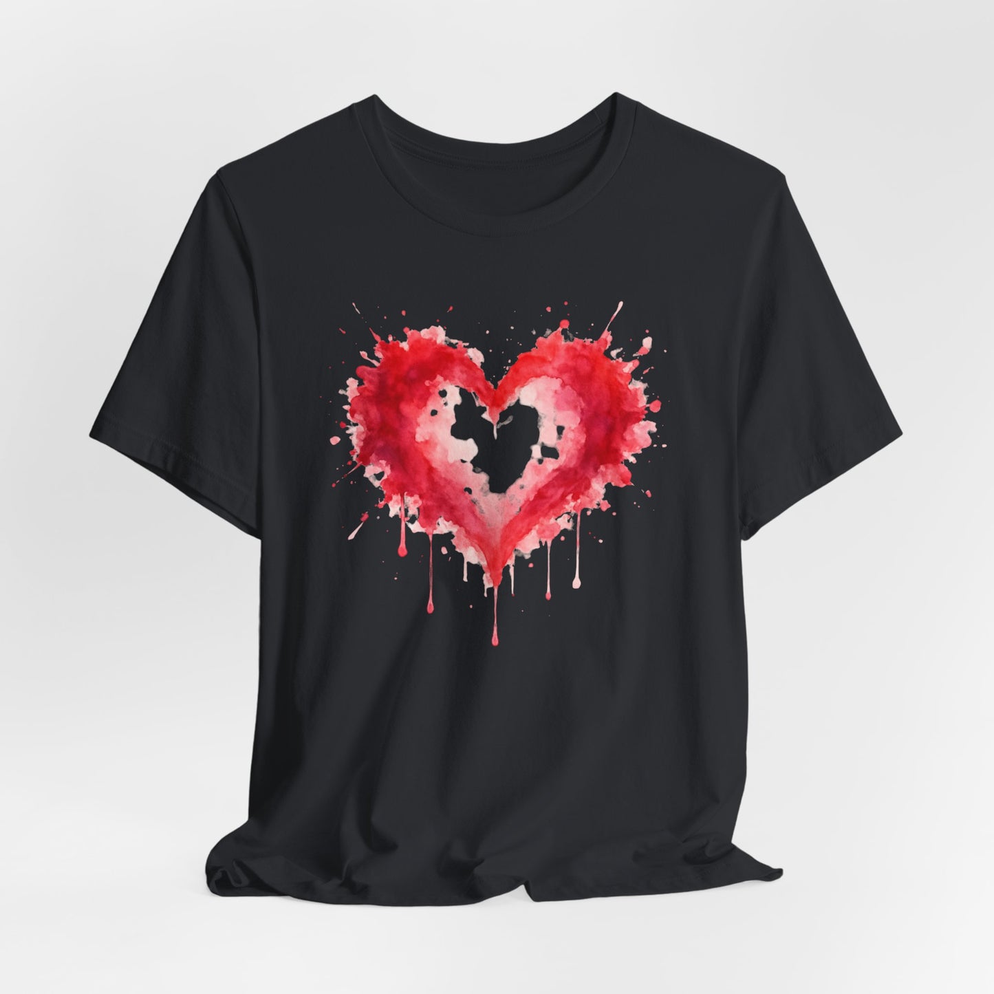 Watercolor Heart T-Shirt — Dripping Red Heart Tee