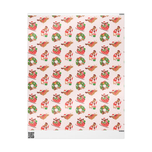 Christmas Sleigh Dogs Wrapping Paper