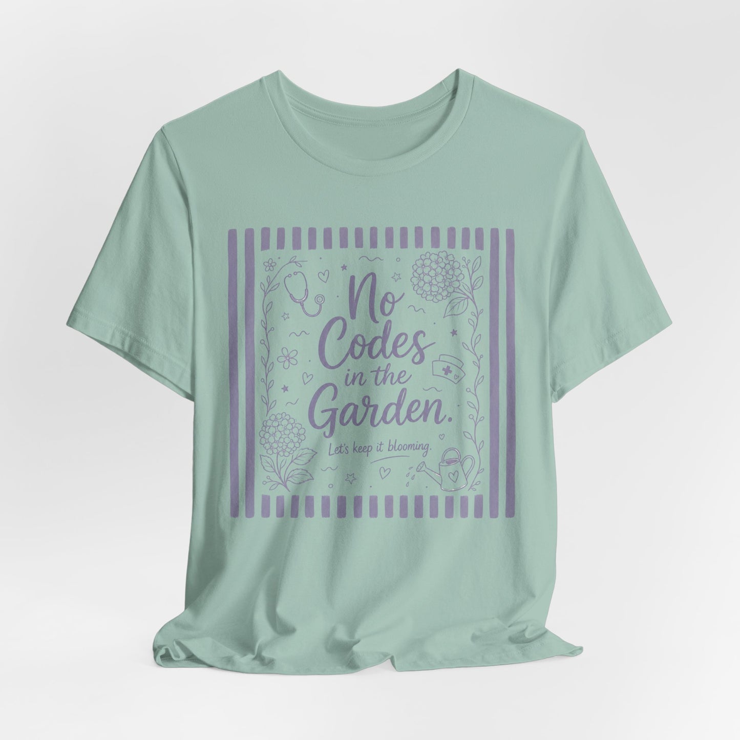 No Codes in the Garden Floral Tee — Relaxed Gardening Shirt