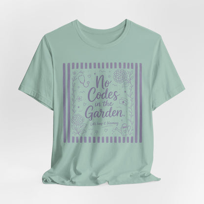 No Codes in the Garden Floral Tee — Relaxed Gardening Shirt