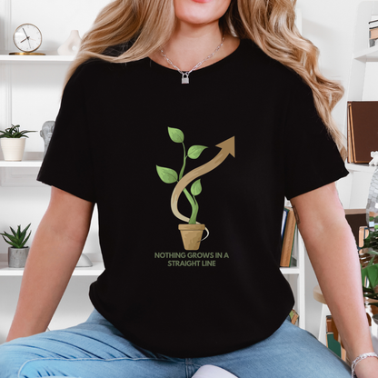 Nothing Grows in a Straight Line – Gardener's Unisex Tee