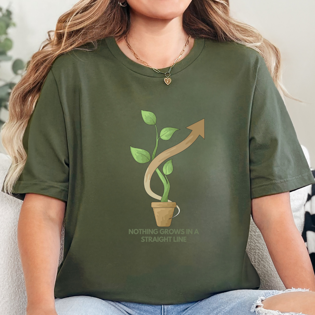 Nothing Grows in a Straight Line – Gardener's Unisex Tee