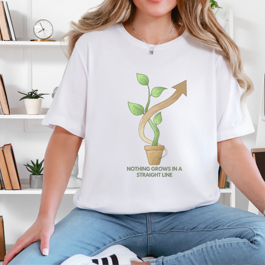 Nothing Grows in a Straight Line – Gardener's Unisex Tee