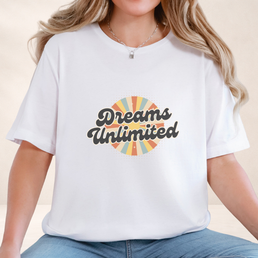 Dreams Unlimited Tee — Retro Sunrise Graphic T‑Shirt
