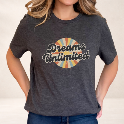Dreams Unlimited Tee — Retro Sunrise Graphic T‑Shirt