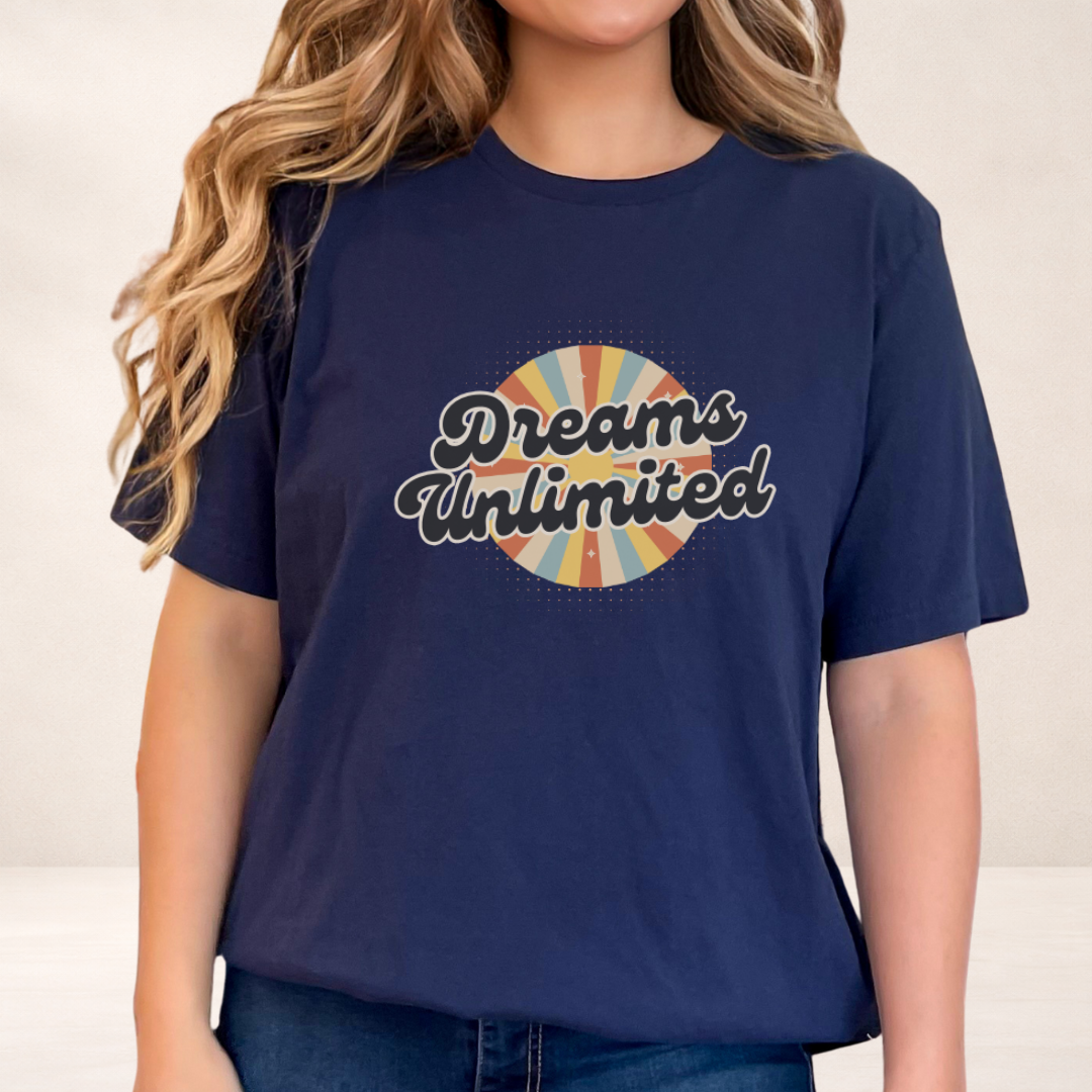 Dreams Unlimited Tee — Retro Sunrise Graphic T‑Shirt