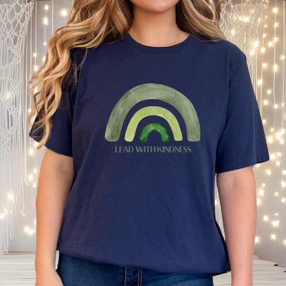 Lead With Kindness – Minimal Rainbow Graphic T-Shirt