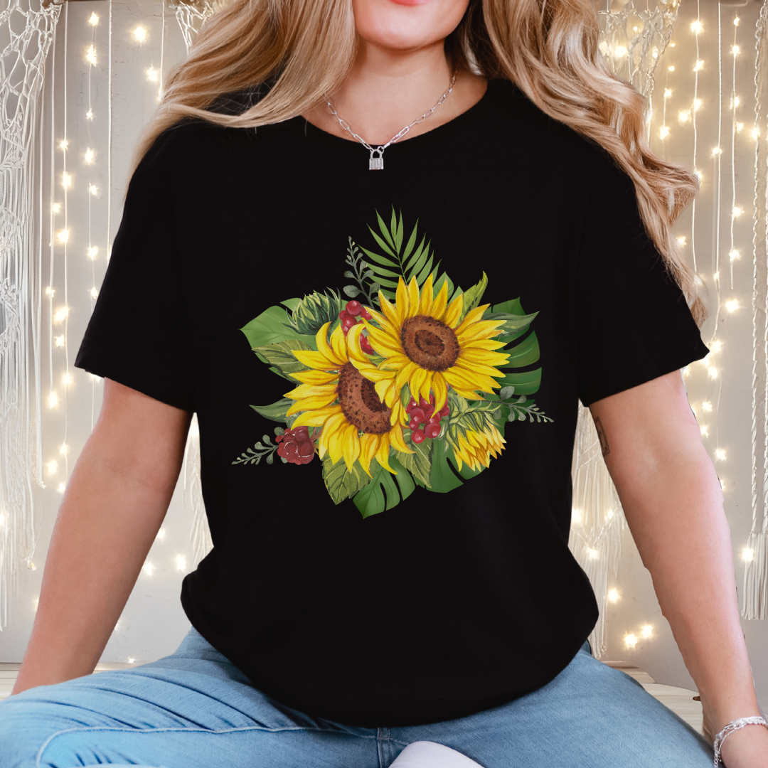 Sunflower Bouquet Tee – Floral Summer Graphic T-Shirt