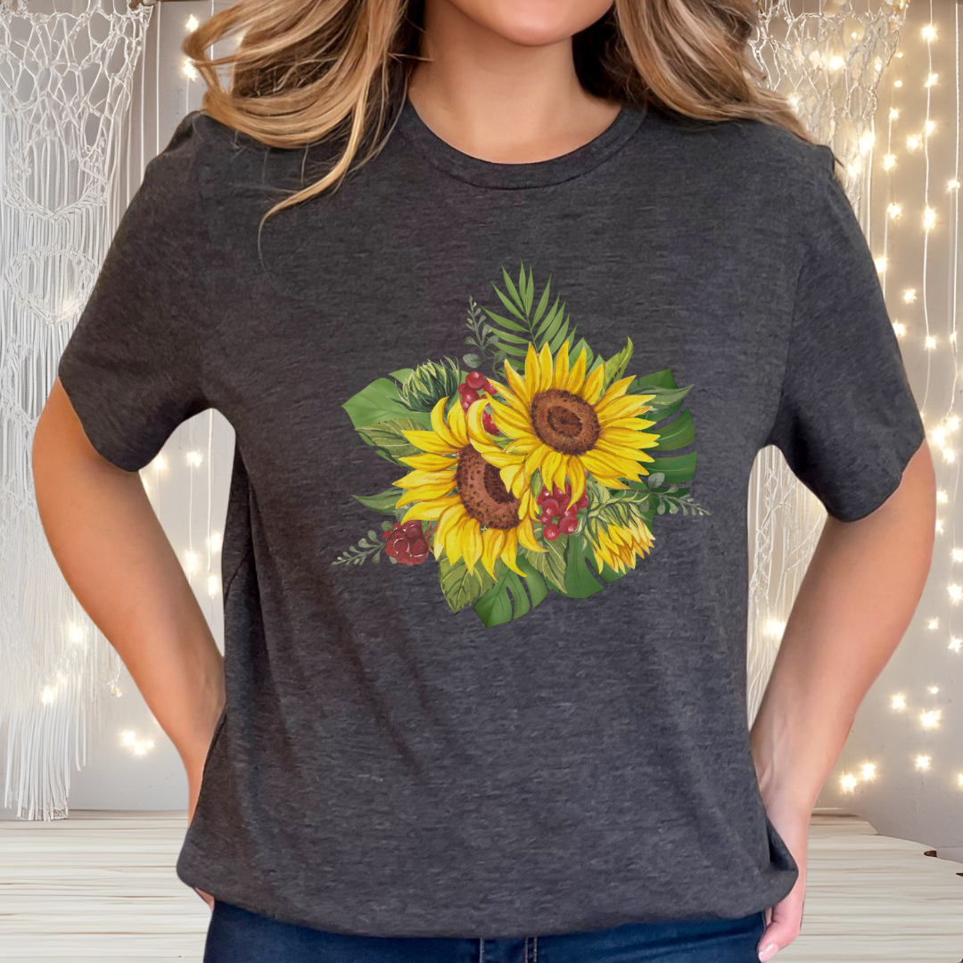 Sunflower Bouquet Tee – Floral Summer Graphic T-Shirt
