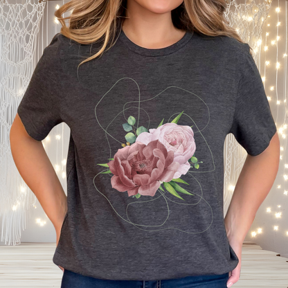 Vintage Floral Bouquet — Elegant Botanical Art Tee