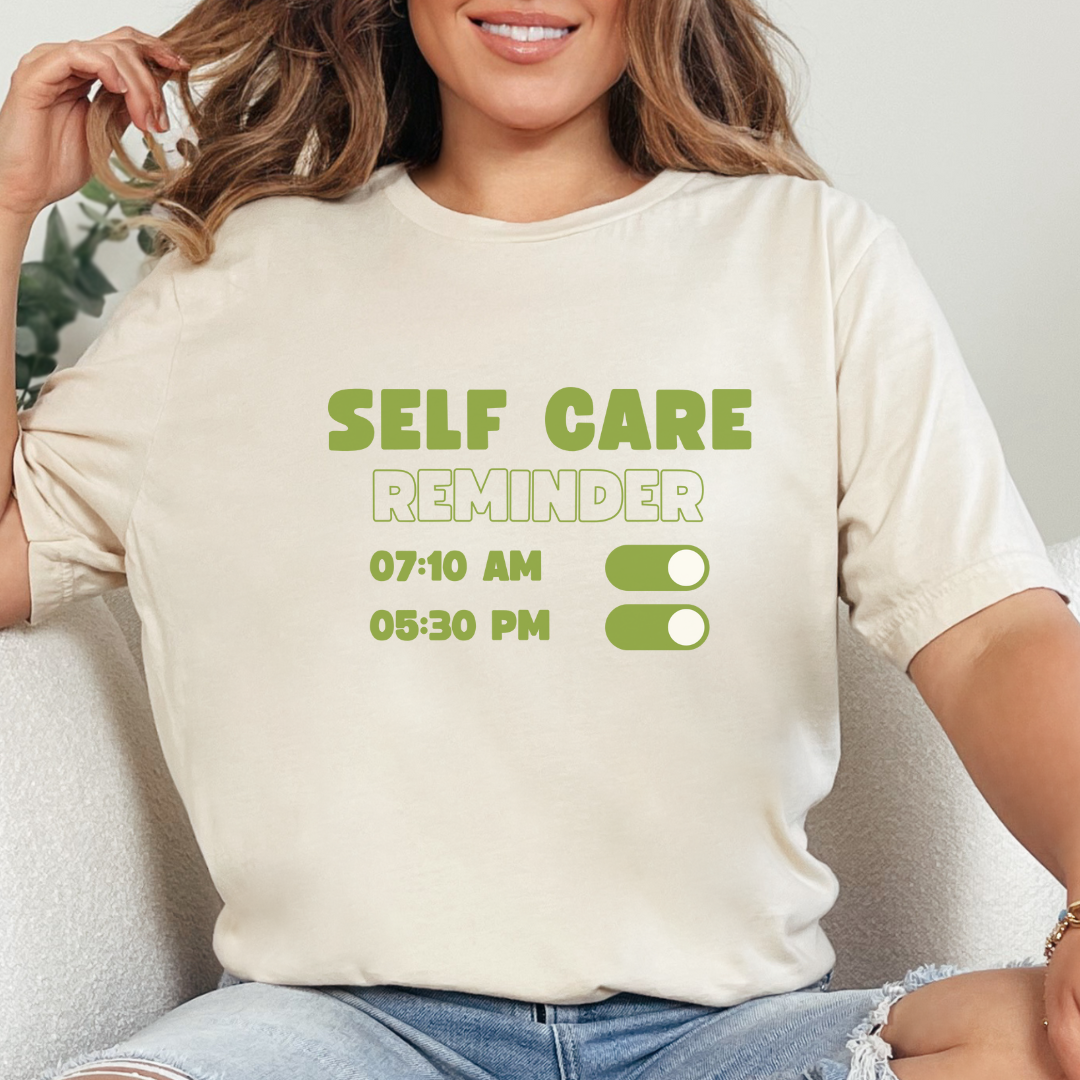 Self Care Reminder Tee – Minimalist Toggle Graphic Shirt