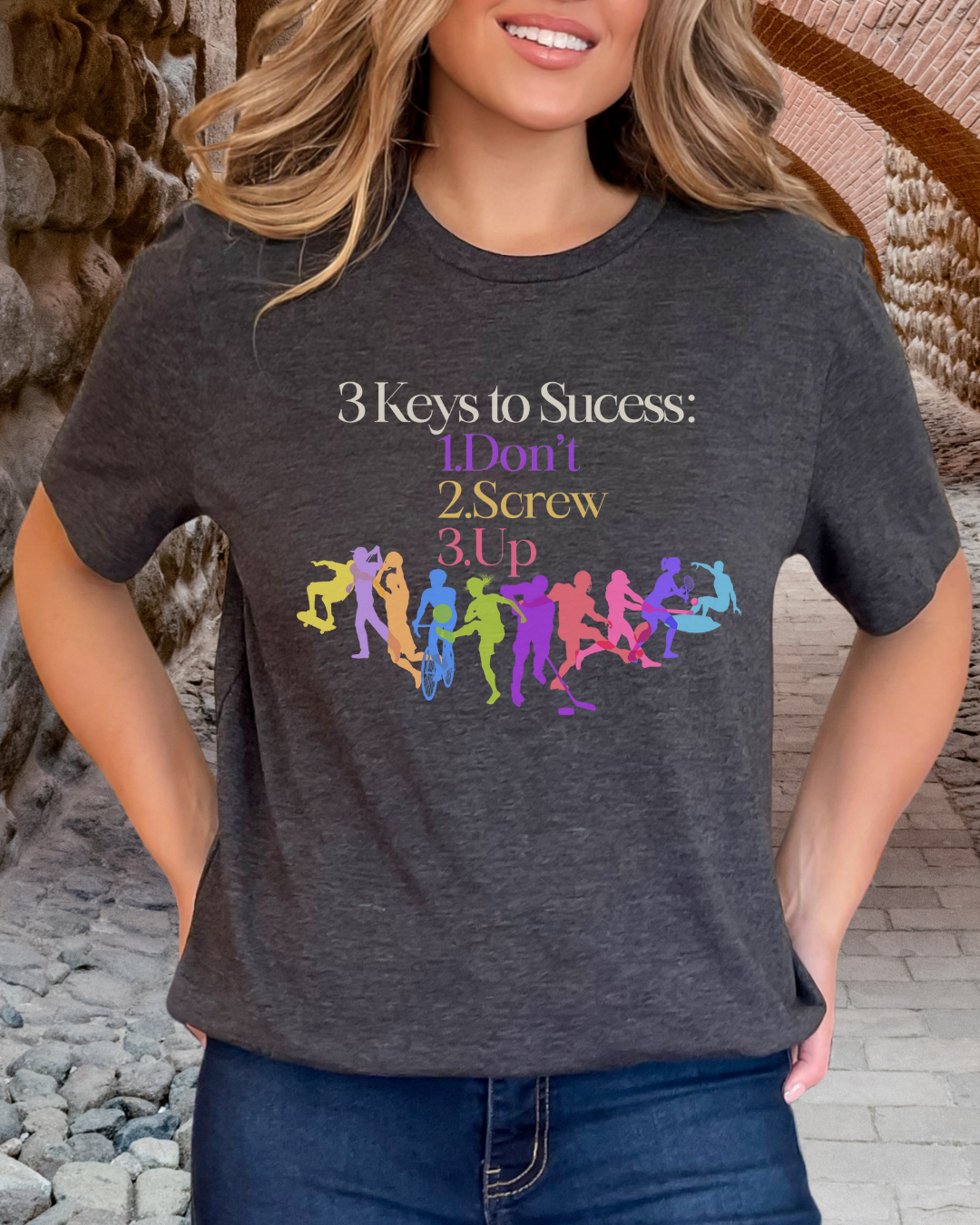 3 Keys to Success Tee – Funny Motivation Graphic Shirt