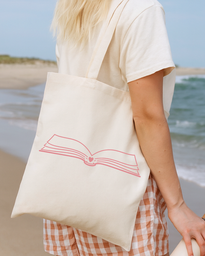 Book Lover Heart Tote