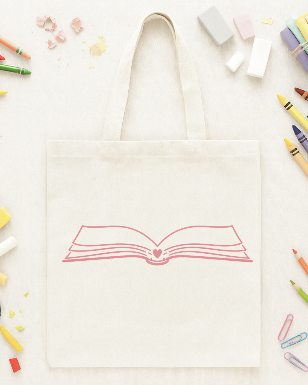 Book Lover Heart Tote