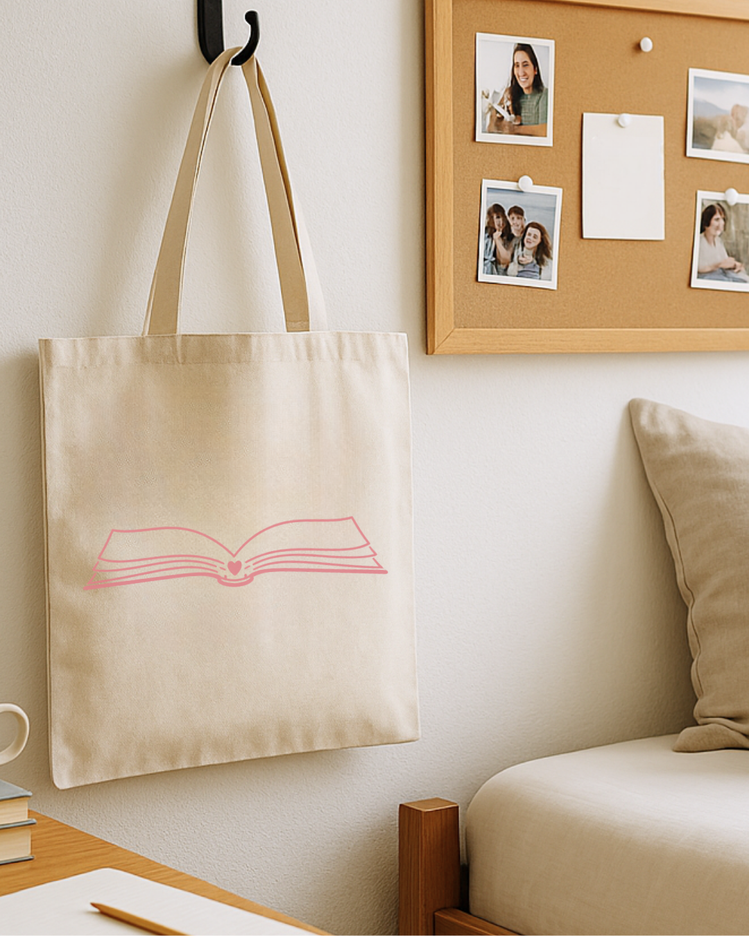 Book Lover Heart Tote