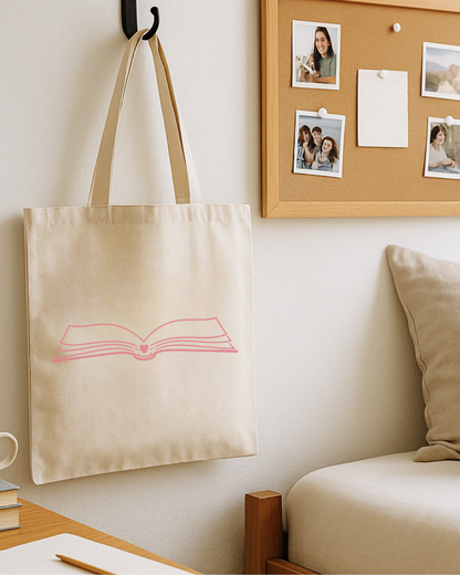 Book Lover Heart Tote