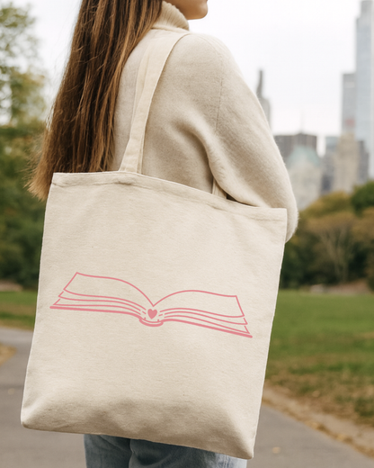 Book Lover Heart Tote
