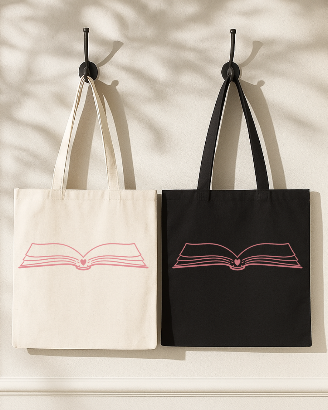 Book Lover Heart Tote