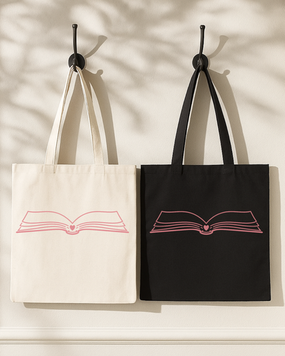Book Lover Heart Tote