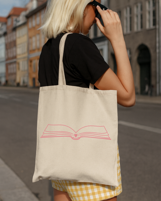 Book Lover Heart Tote