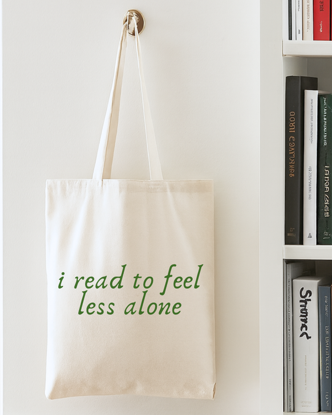 I Read to Feel Less Alone Tote Literary Canvas Tote
