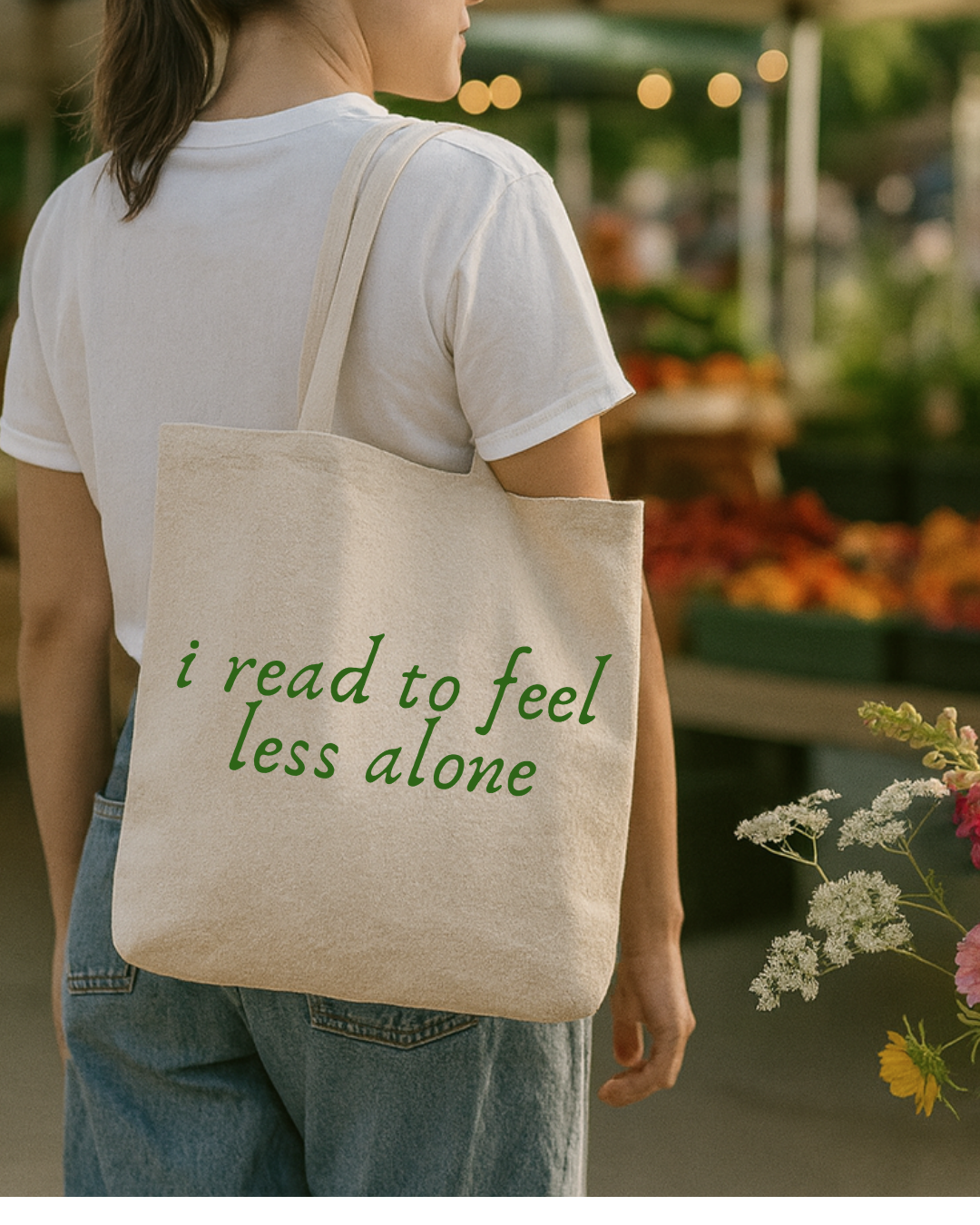 I Read to Feel Less Alone Tote Literary Canvas Tote