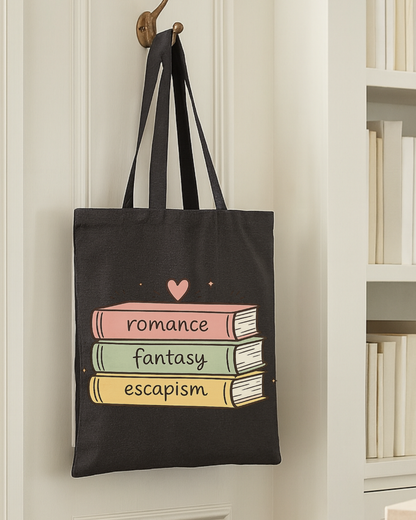 Book Lover Canvas Tote — Romance, Fantasy, Escapism Tote