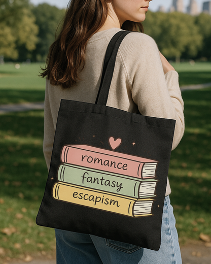 Book Lover Canvas Tote — Romance, Fantasy, Escapism Tote