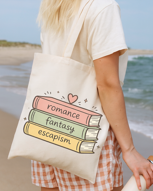 Book Lover Canvas Tote — Romance, Fantasy, Escapism Tote