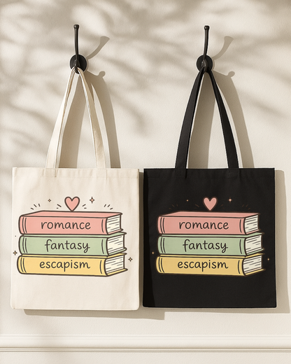 Book Lover Canvas Tote — Romance, Fantasy, Escapism Tote