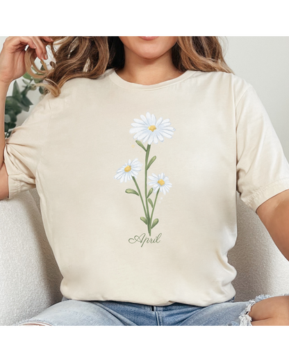 April Birthday Daisy T-shirt — Floral Tee