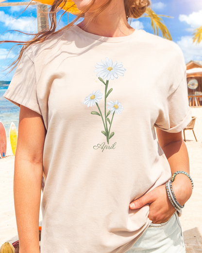 April Birthday Daisy T-shirt — Floral Tee