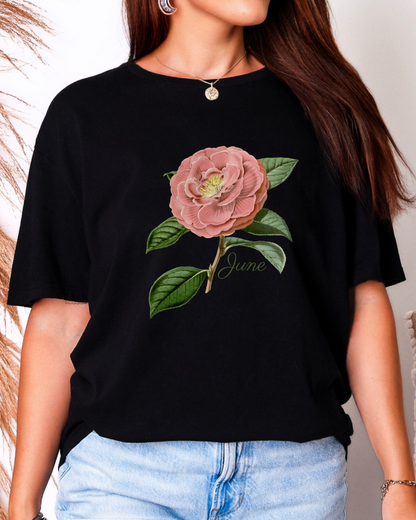 June Birth Flower Tee – Rose | Love & Devotion