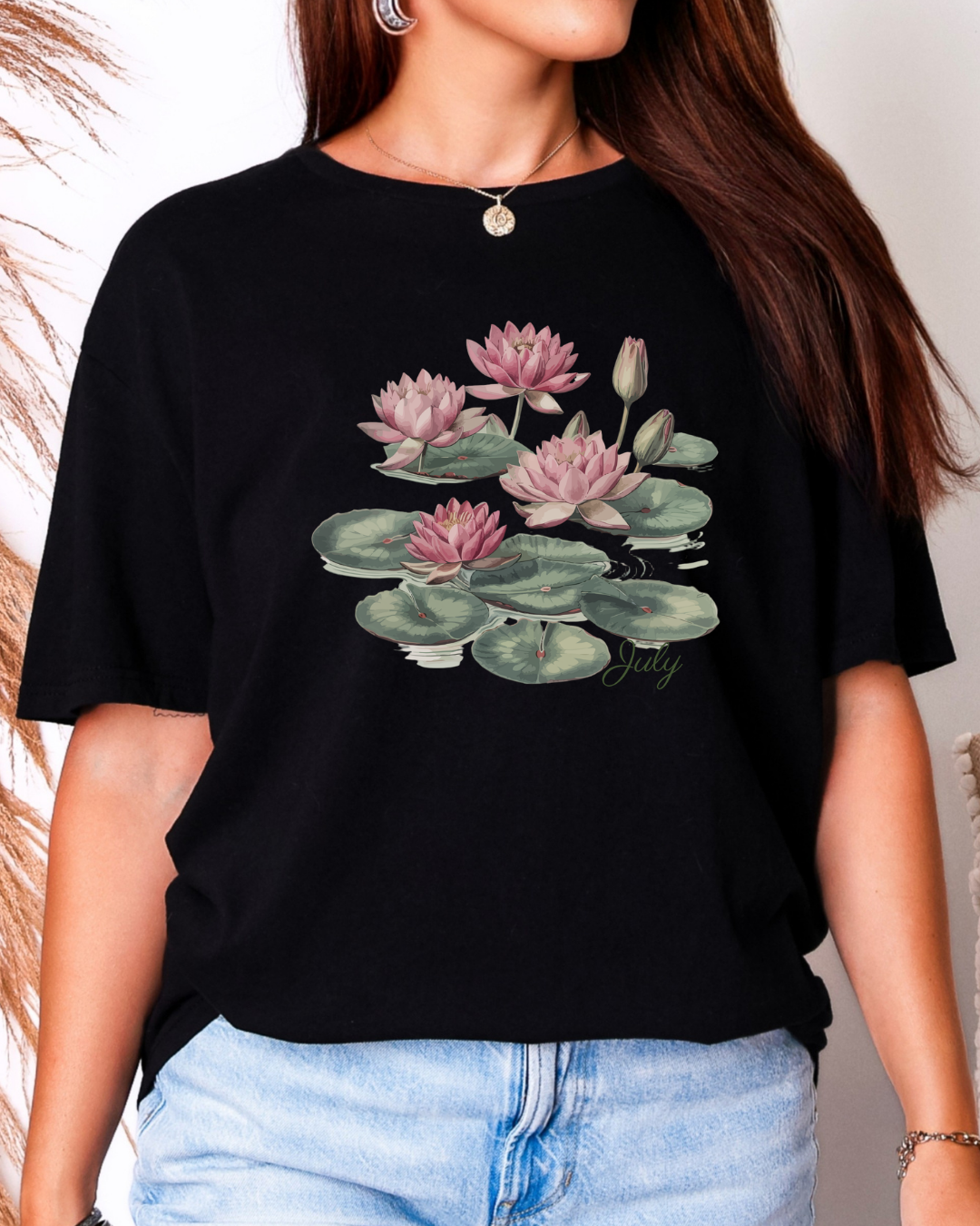 July Birth Flower Tee – Water Lily | Growth & Enlightenment