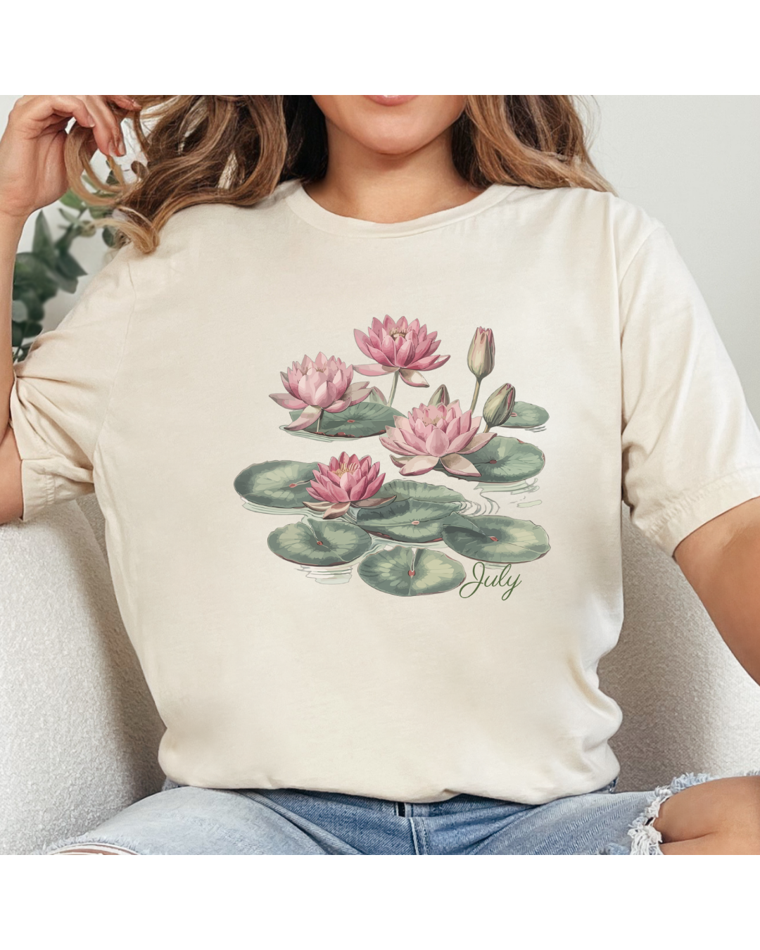 July Birth Flower Tee – Water Lily | Growth & Enlightenment