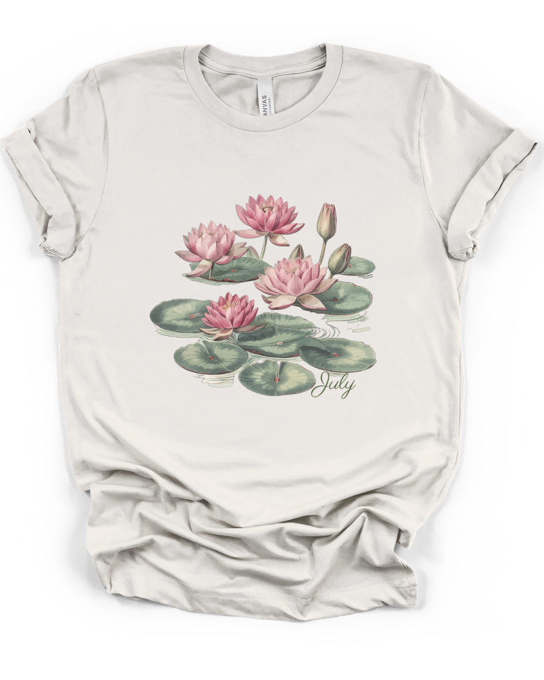 July Birth Flower Tee – Water Lily | Growth & Enlightenment