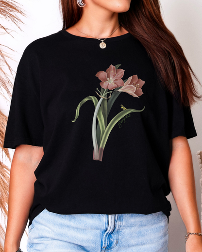 August Birth Flower Tee Gladiolus — Vintage Floral Plant Illustration T‑Shirt