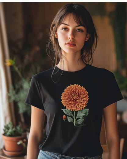 November Birth Flower Tee — Vintage Botanical Chrysanthemum