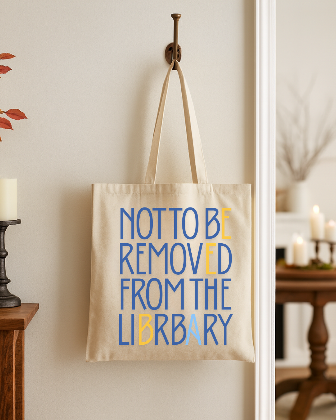 Canvas Book Lover Tote Bag