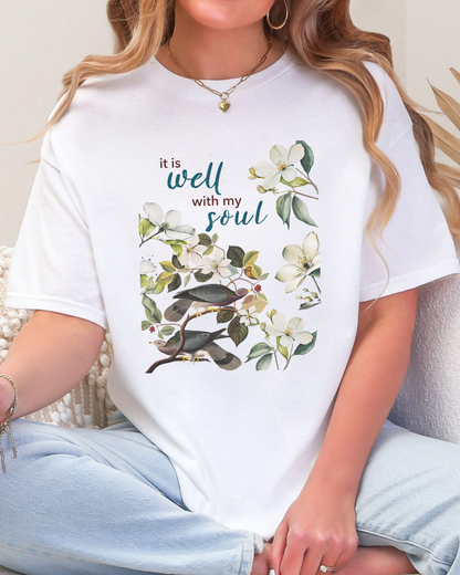 Chinoiserie Floral Bird Shirt - Faithful Motivation