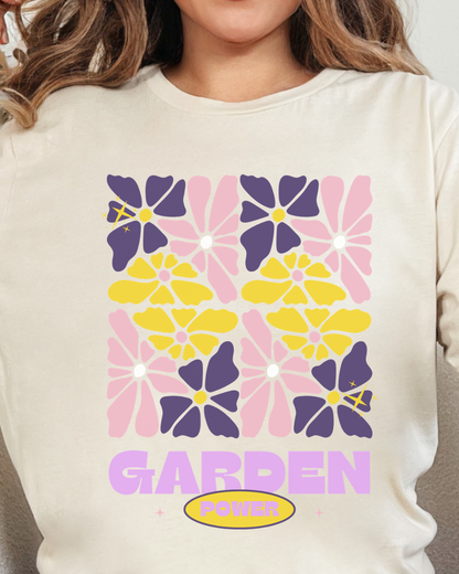 Retro Pastel Floral Shirt for Plant Lovers - Floral Garden Power