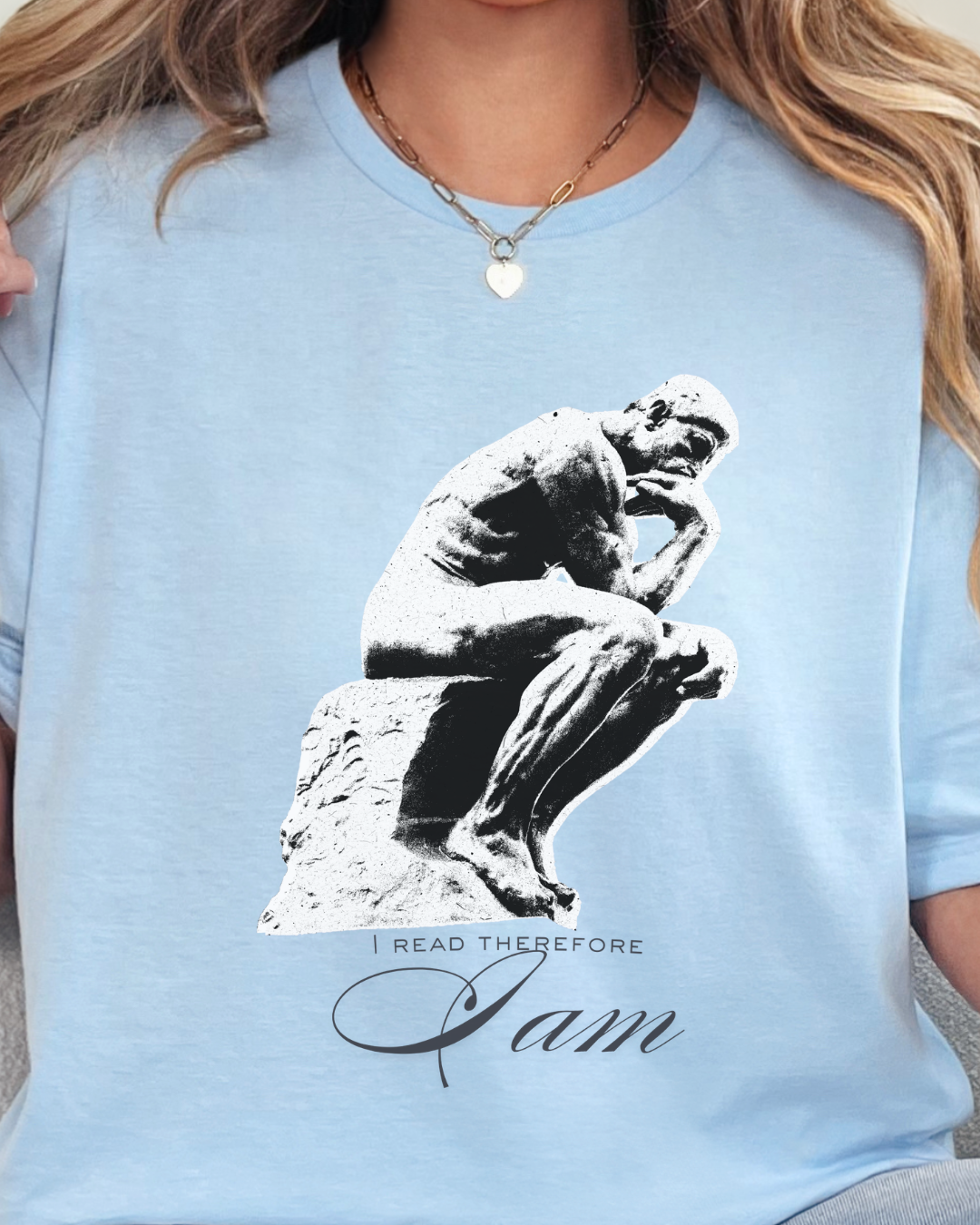 Thinker Statue T-Shirt — Artistic 'I Am' Minimalist Graphic Tee