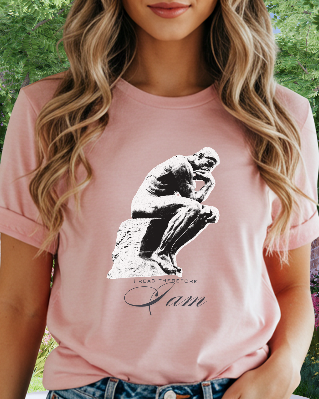 Thinker Statue T-Shirt — Artistic 'I Am' Minimalist Graphic Tee