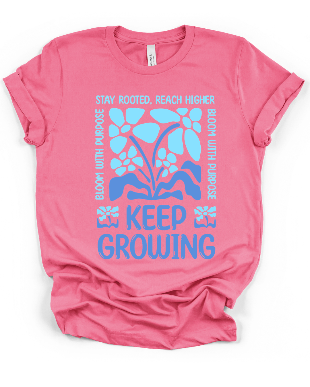 Keep Growing Plant Tee — Inspirational Botanical Graphic T‑Shirt